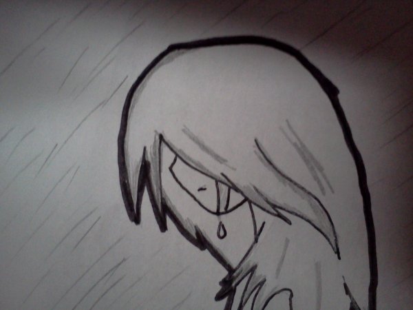 Аниме карандашом грустные