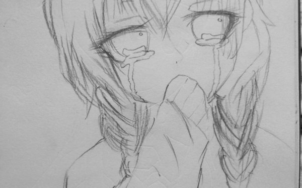 Аниме слезы карандашом