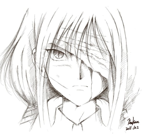 Аниме карандашом грустные