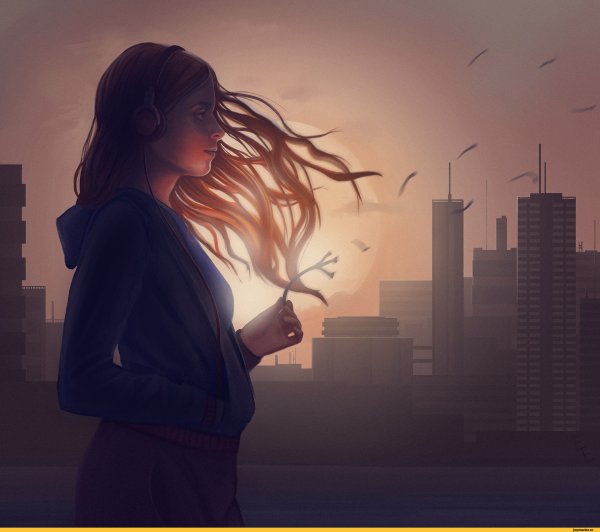 Девушка со спины арт