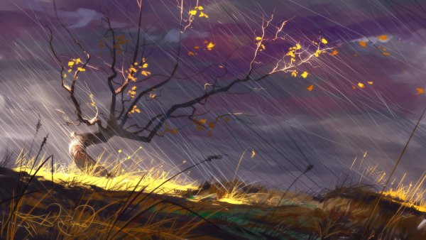 Пейзаж с ветром