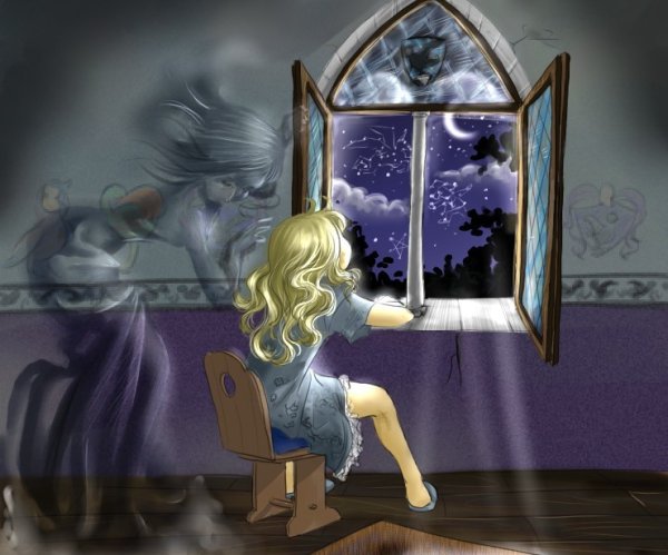 Луна заглядывает в окно