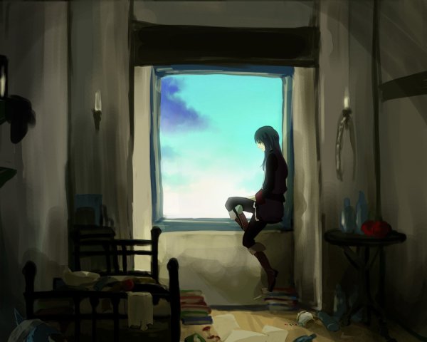 Девушка одна в комнате