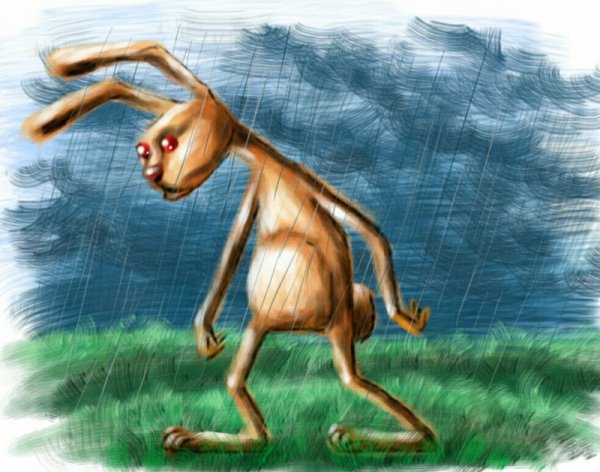 Грустный заяц рисунок