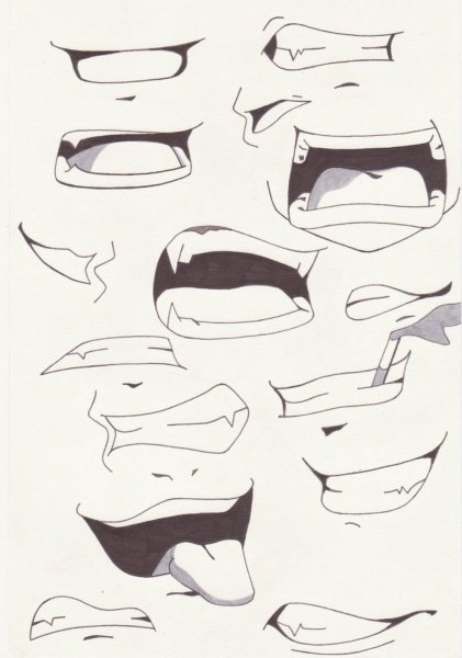 Рот в аниме стиле