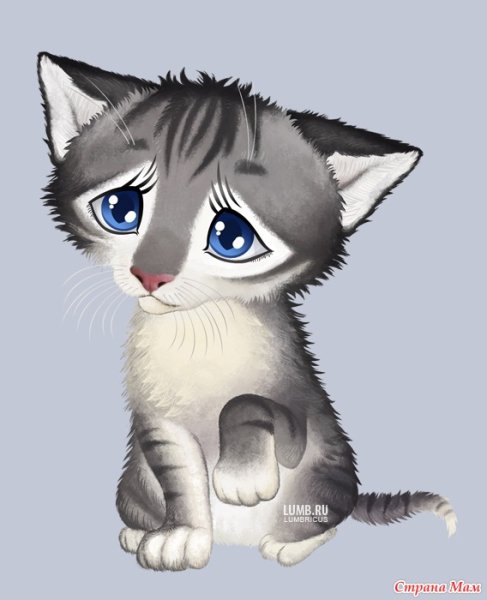 Грустный кот мультяшный