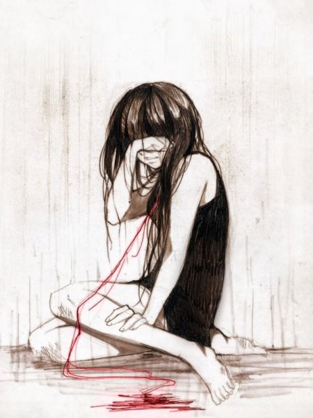 Грустная девушка