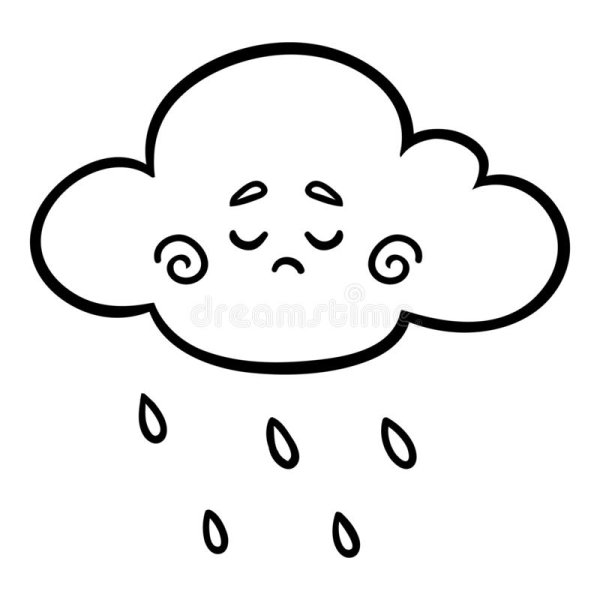 Тучка для раскрашивания детям