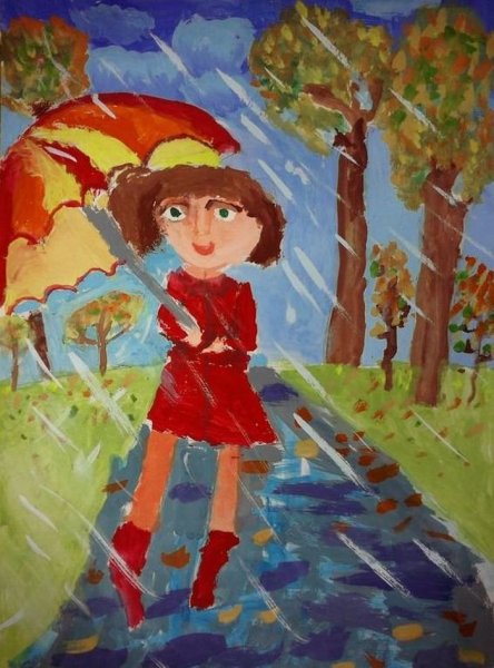 Дождливая осень рисунок