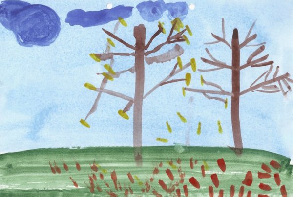 Осенний дождь рисунок для детей