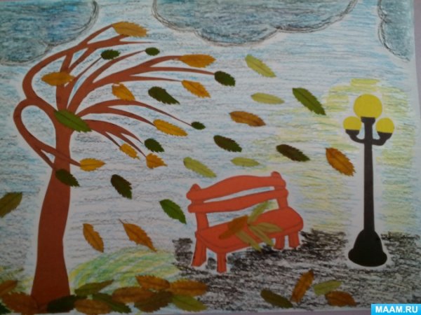Осеннее рисование в подготовительной группе
