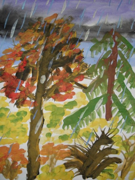 Рисование поздняя осень в подготовительной группе