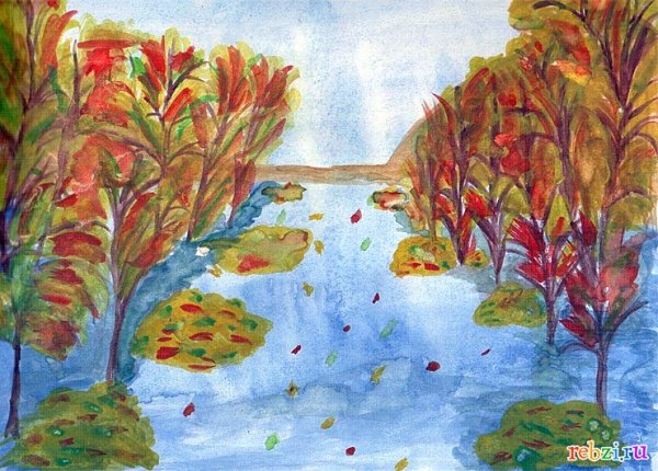 Осенние рисунки для школы