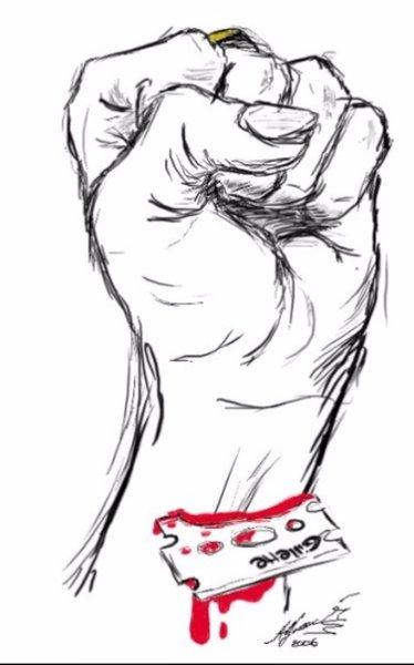 Рука в руке карандашом