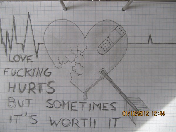 Рисунки про любовь с надписями карандашом