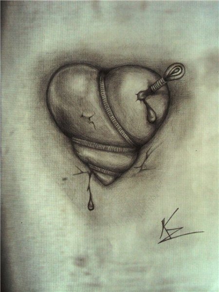 Грустные картинки про любовь карандашом