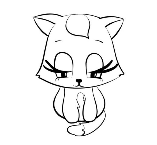 Грустная кошка раскраска