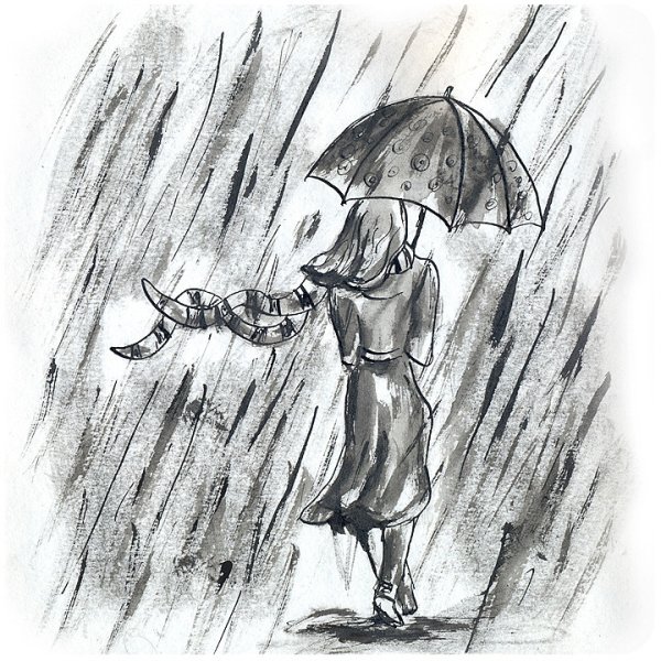 Дождь простым карандашом