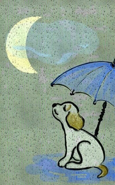 Щенок под дождем