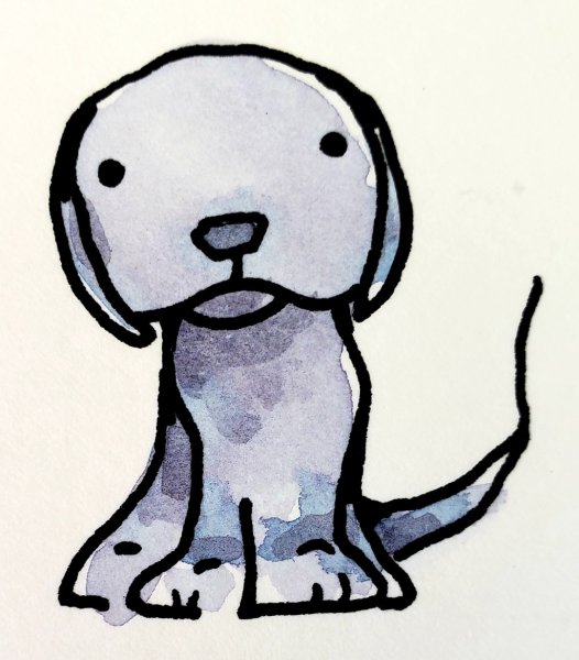 Нарисовать грустного щенка