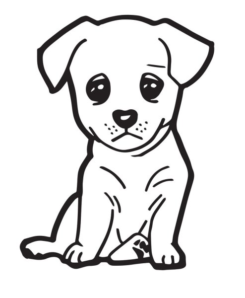 Грустная собака раскраска