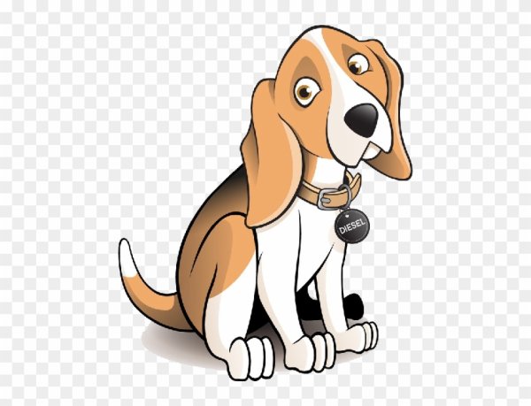 Мультяшная собака сидит