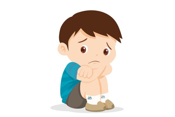 Грустный мальчик мультяшка