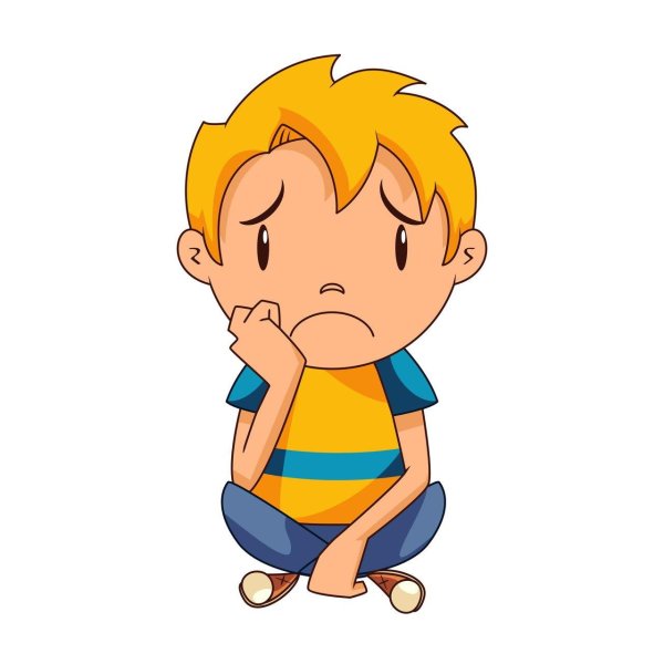 Грустный мальчик мультяшный