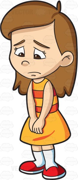 Грустная девочка мультяшка