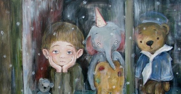 Грустный ребенок живопись