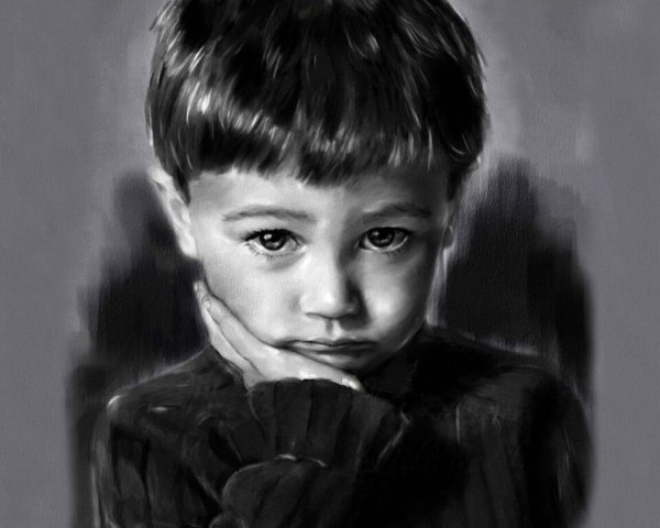Портрет грустного ребенка