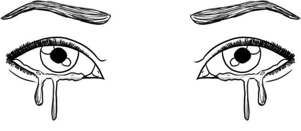 Плачущий глаз карандашом