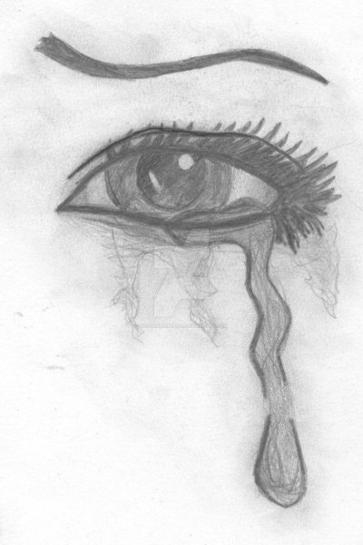 Плачущий глаз карандашом