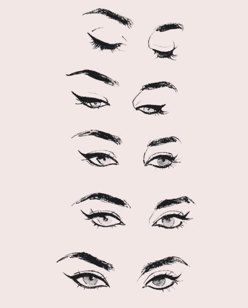 Рисовать закрытые глаза