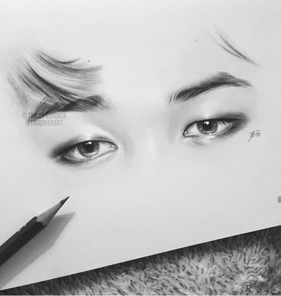 Глаза Чимина из BTS карандашом