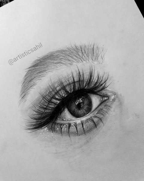 Ресницы карандашом