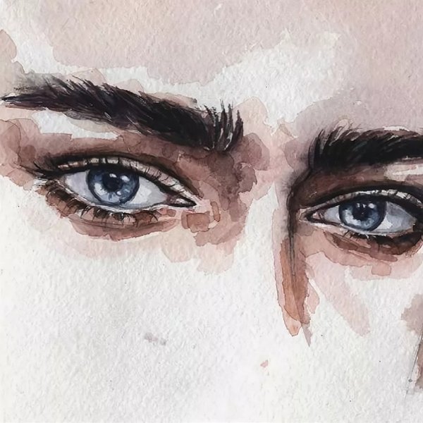 Мужские глаза акварелью