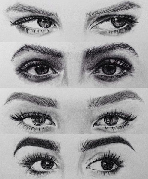 Глаза девушки карандашом