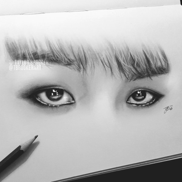 Глаза БТС карандашом