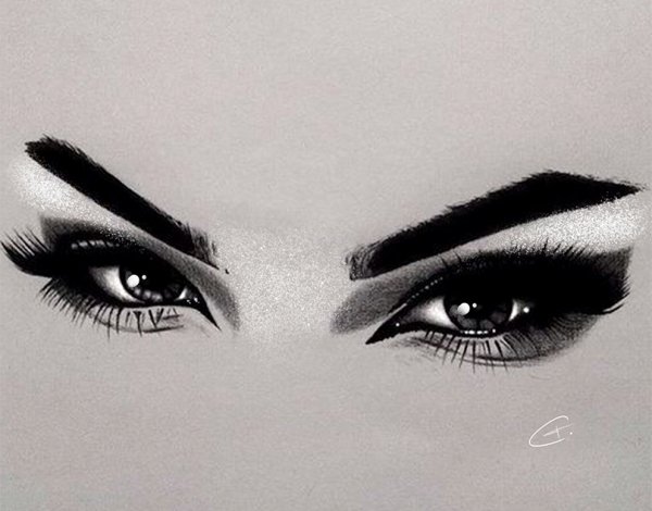 Нарисовать красивые брови