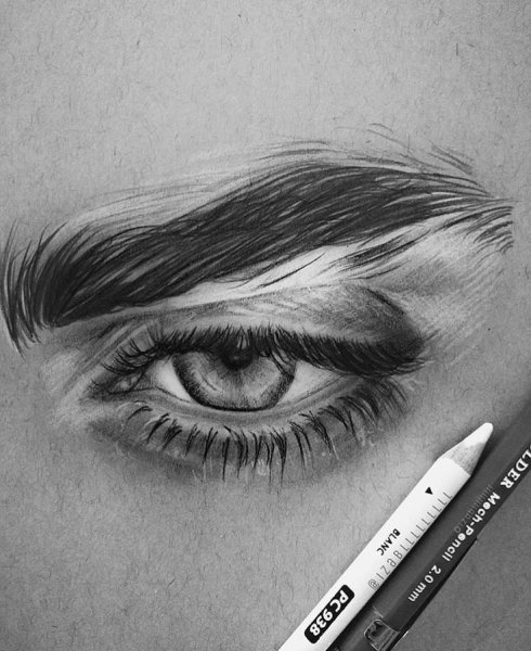 Мужские глаза карандашом