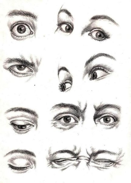 Рисование глаз в разных ракурсах