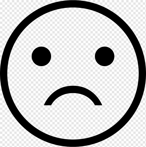 Грустный смайлик на белом фоне