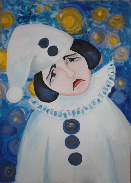 Грустный клоун Пьеро