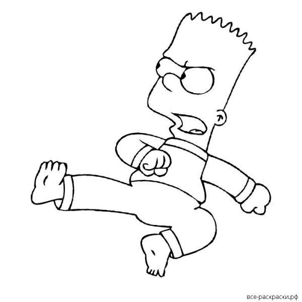 Раскраски симсон барт симпсон