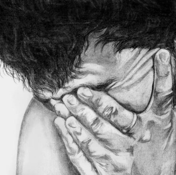 Картина плачущего мужчины