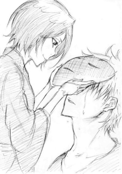 Аниме карандашом грусть