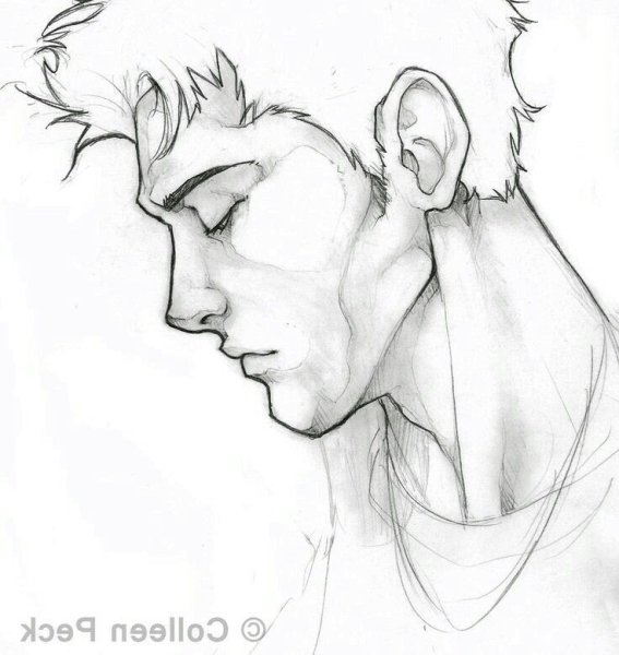 Плачущие аниме парни карандашом