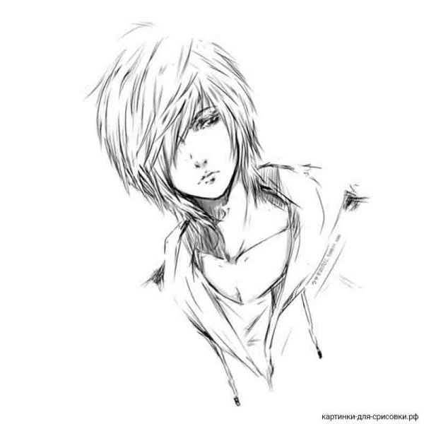 Манга грустный парень