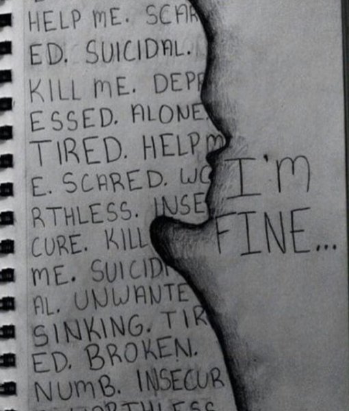 Грустные рисунки с Цитатами карандашом